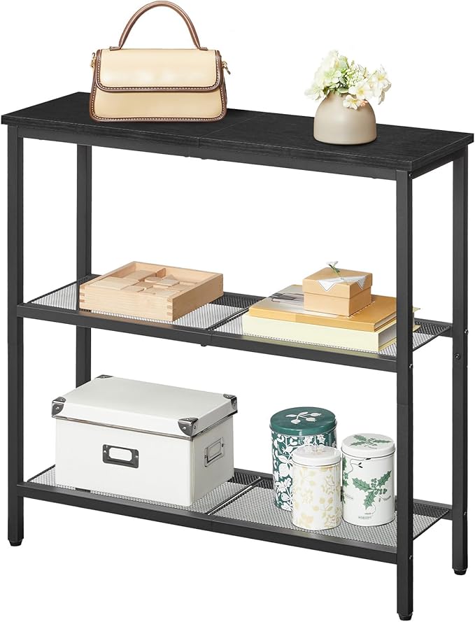 HOOBRO 29.5" Narrow Console Table, 3 Tier Entryway Table
