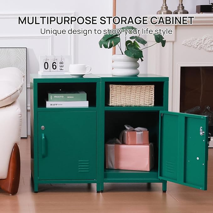 ALBAD Compact Metal Nightstand