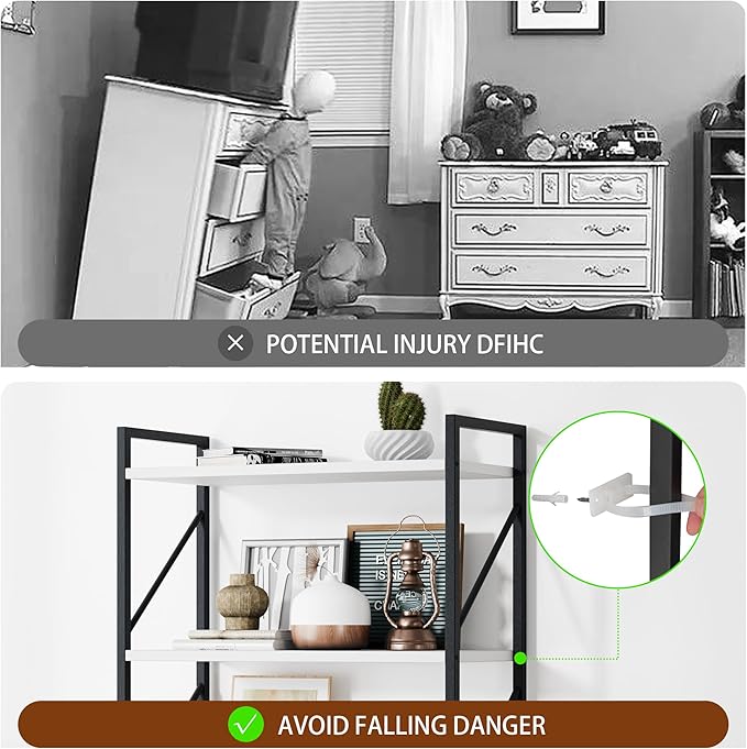 Shintenchi 5 Tiers Bookshelf, Classically Tall Bookcase Shelf, Industrial Book