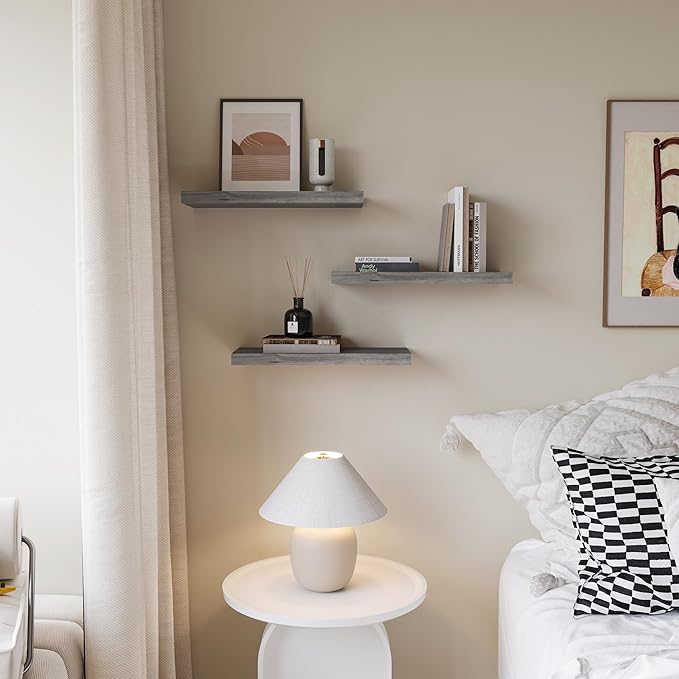 Upassion Floating Shelves for Wall Set of 3, Frame Display Floating Shelf for