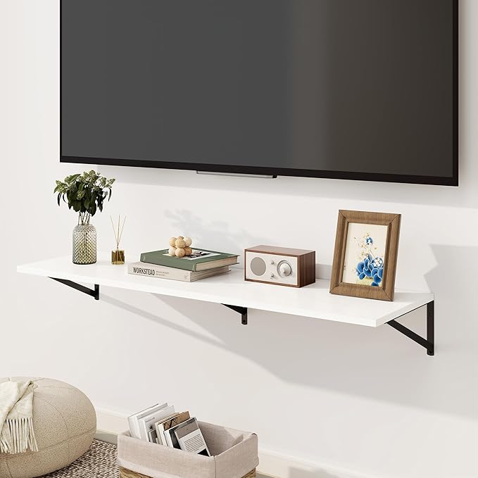 Fun Memories Floating Shelves for Wall, 12 Inch Deep Floating Shelves Set of 2