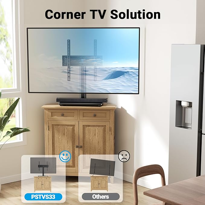 PERLESMITH Universal Swivel TV Stand