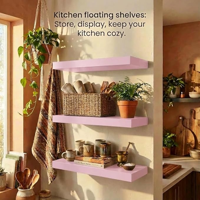 SAUMONIERES Floating Shelves Wall Shelf Solid Wood