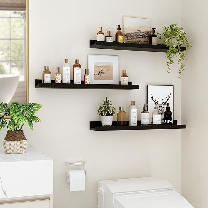 Floating Shelves for Wall, 24 inch Wood Floating Shelves Set of 2, Picture