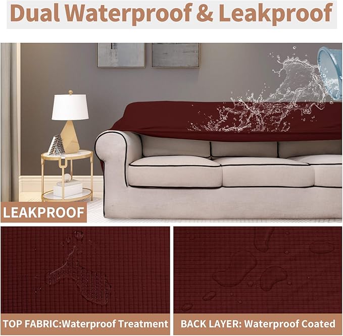 Easy-Going 100% Waterproof Couch Cover, Dual Waterproof Sofa Cover, Stretch