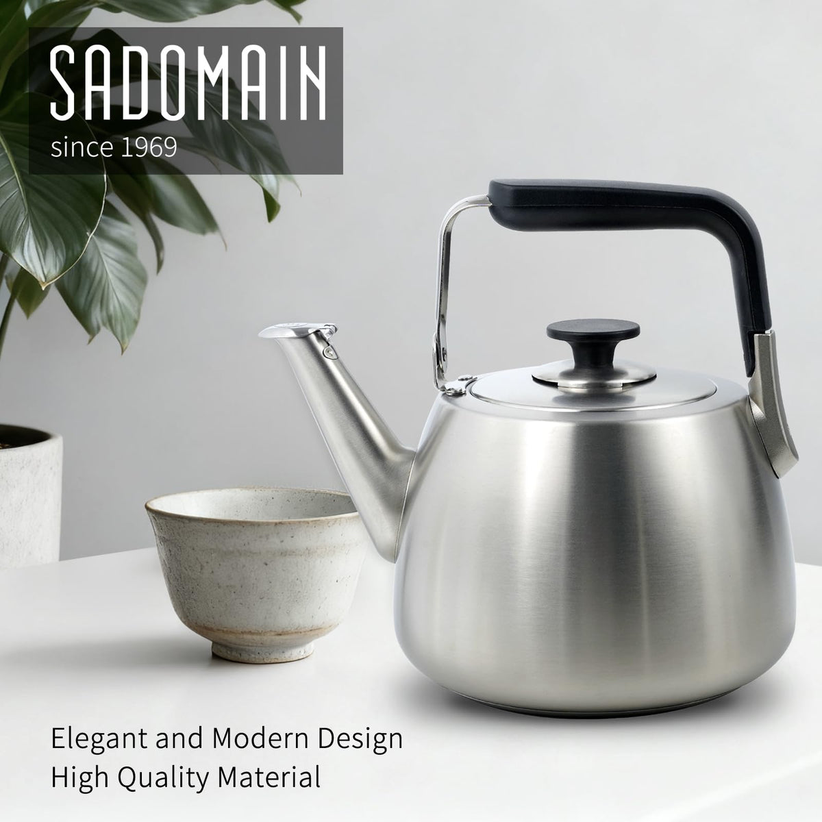 SADOMAIN Tea Kettle, Whistling Stovetop Tea Kettle, Large Capacity Teapot Suits for All Heat Source, Professional Fast Heat Technique Teapot with Thick Body and Bottom, Durable and Sturdy Tea Pot