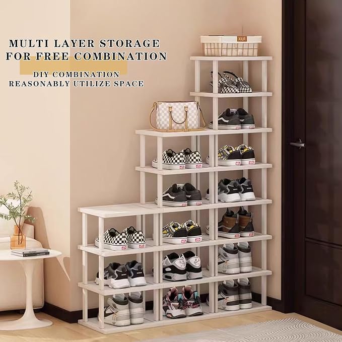 Bamboo Shoe Rack 12 Tier- Vertical Shoe Rack