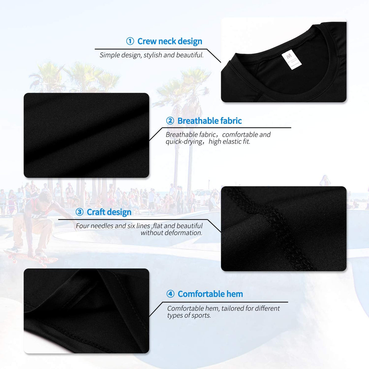 2/3 Pack Men's Compression Shirts Short Sleeve Workout T-Shirt Cool Dry Undershirts Baselayer Sports Shirt Running Tops