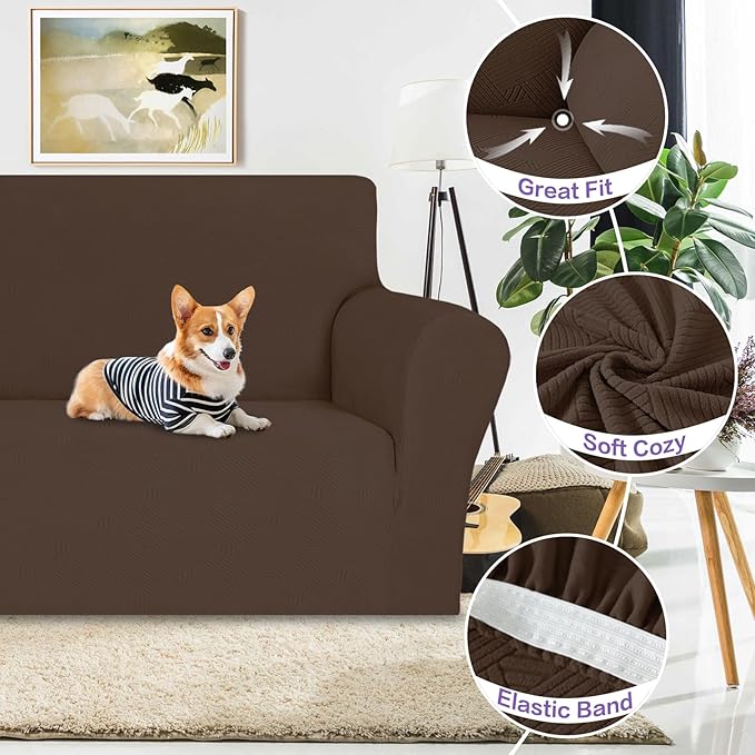 ZNSAYOTX Chair Cover with Arms, New Striped Sofa Chair Covers