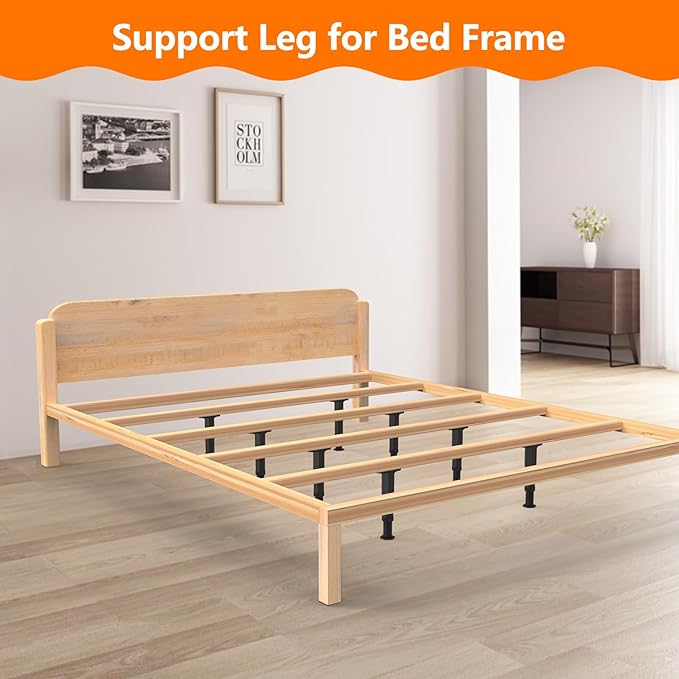8 PCS Adjustable Bed Frame Support Legs, Frame Center Slats Heavy Support Leg