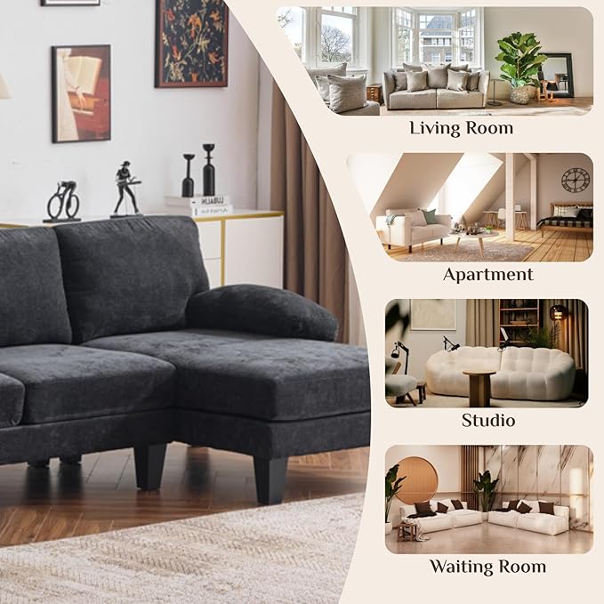 Karl home 111" Sectional Sofa U-Shaped 4-Seat Couch