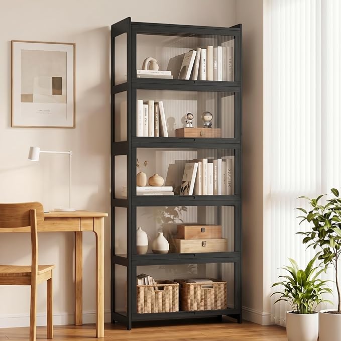 Magshion Display Cabinet with Acrylic Doors, 5-Tier Curio Cabinet