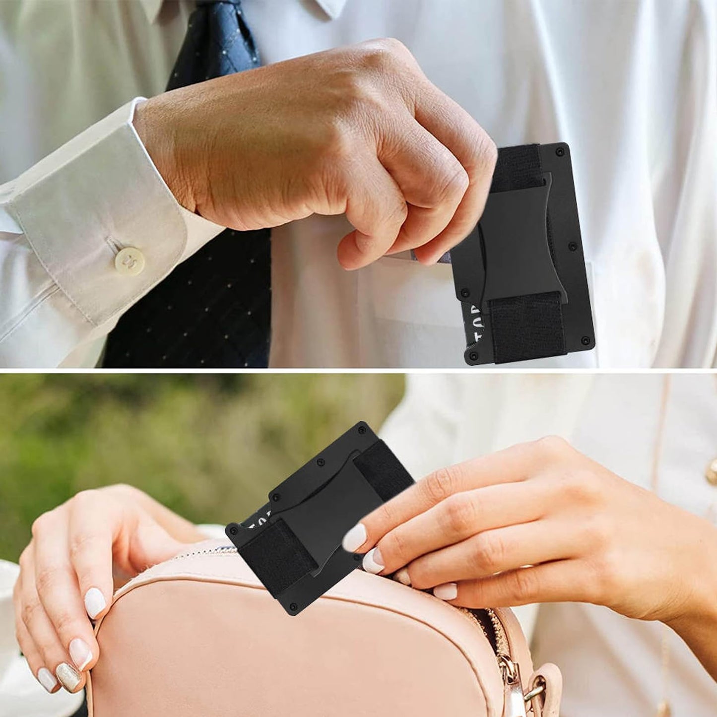 EDGE Men Minimalist Aluminum Wallet with Cash Strap Slim Wallet for Men, Thin as a Rail, Minimalist Aesthetics, Holds up to 12 Cards, RFID Safe, Blocks Chip Readers Purple