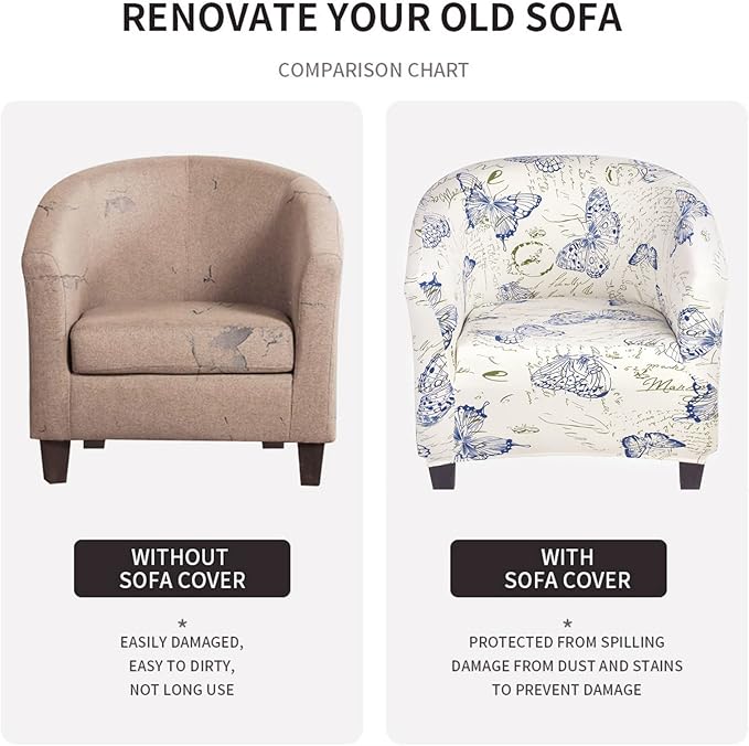 SearchI Club Chair Slipcover Stretch Barrel Chair Covers Printed Tub Chair