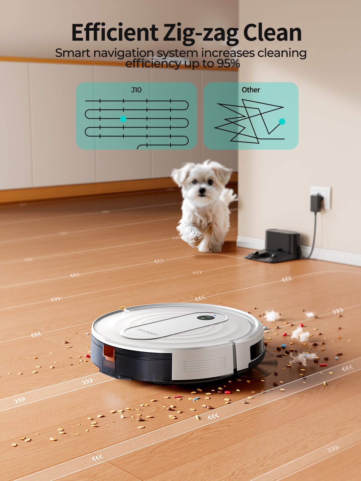 Robot Vacuum and Mop - 4000Pa Powerful Suction, APP/Alexa Control, 3-in-1 Cleaning Solution with Auto Self-Charging, Perfect for Pet Hair, Carpets, and Hard Floors