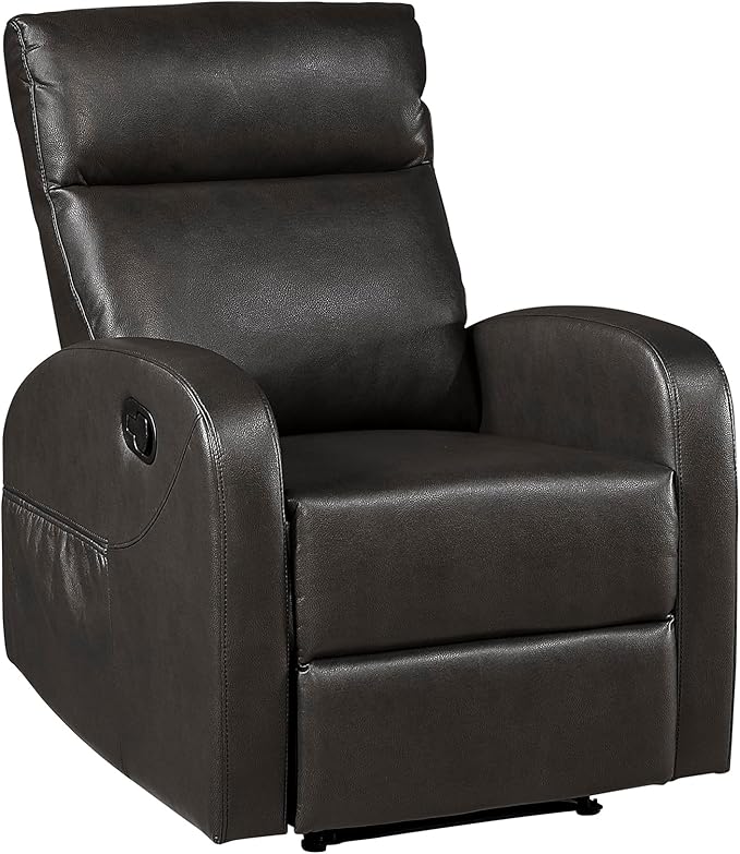 Lexicon Manual Recliner Chair, Faux Leather Reclining Chair, Wall Hugger