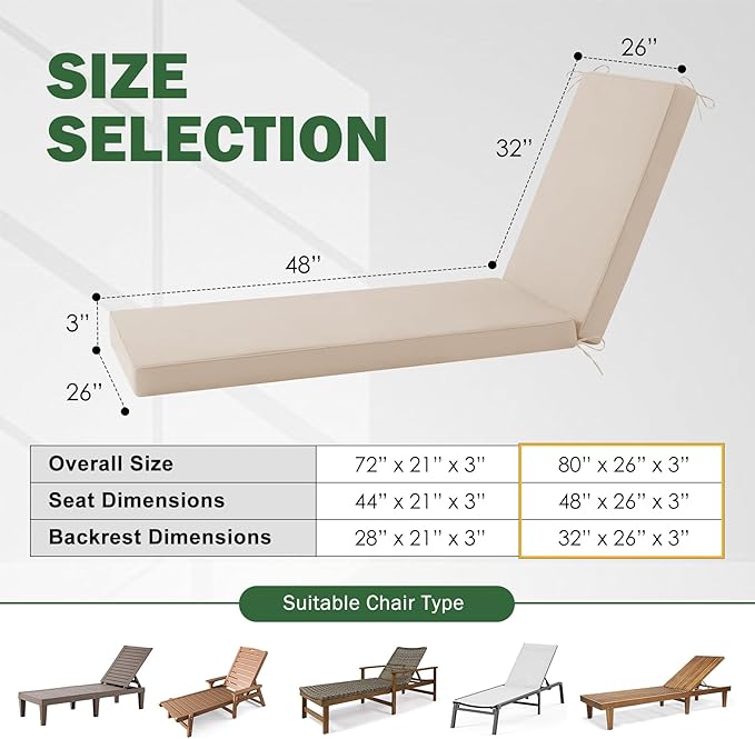 Chaise Lounge Cushions Outdoor, Outdoor Chaise Cushion