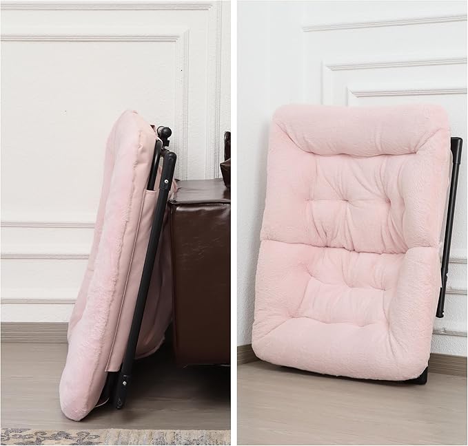 Comfy Saucer Chair for Adults, Soft Faux Fur Bedroom Chair