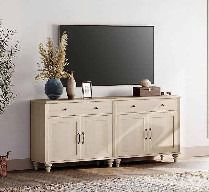 WAMPAT Farmhouse TV Stand for 75 inch TV