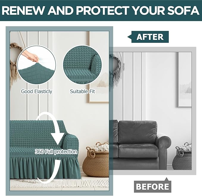 Fanfanwin 3 Pcs Sofa Slipcover Set