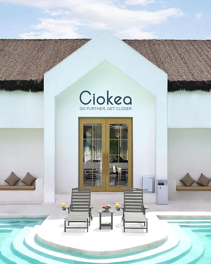 Ciokea Outdoor Lounge Chair Set of 4, All Weather Patio Chaise Lounge Chairs
