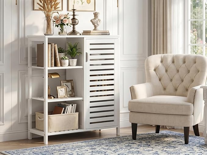 HITNET Bathoom Storage Cabinet, Bamboo Floor Cabinet