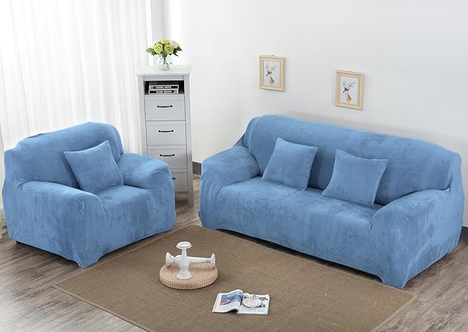 vctops 1-Piece Velvet Plush Stretch Chair Sofa Slipcover Soft Fuzzy Fluffy