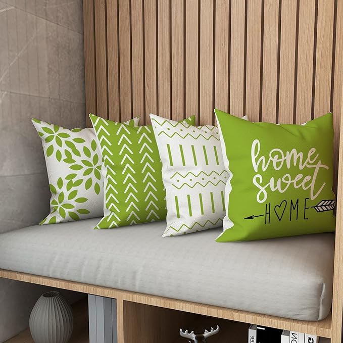 YCOLL Pillow Covers 18x18 Set of 4, Modern Sofa Throw Pillow Cover, Decorative