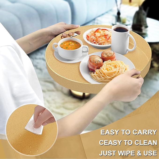 MAONAME 13" Gold Round Decorative Tray