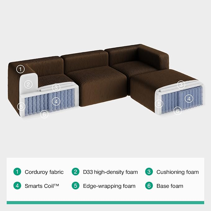 Novilla 70.8" Modular Sectional Sofa, Modern Cloud Sectional Couch
