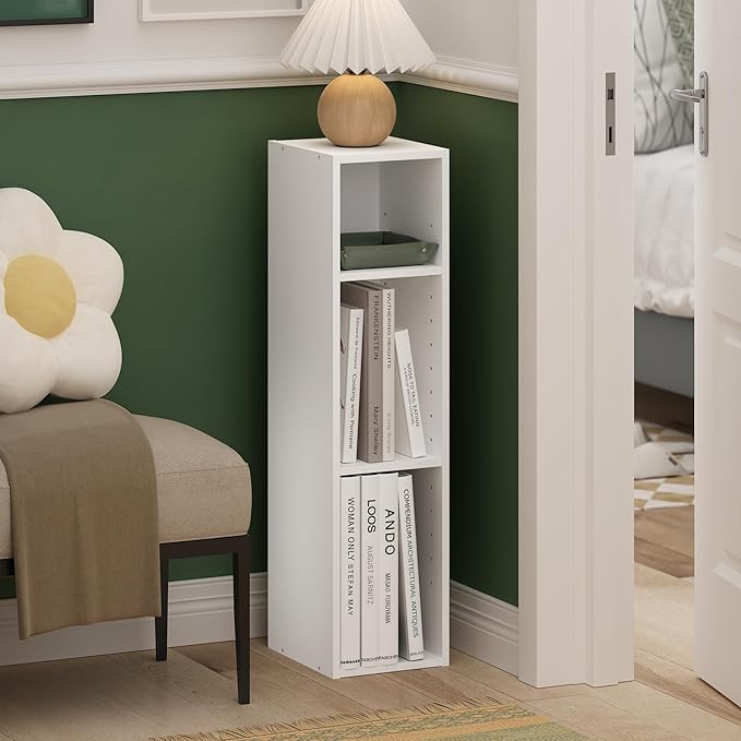Furinno Fulda Book Shelf, 3-Tier Narrow Bookshelf, Bookcase