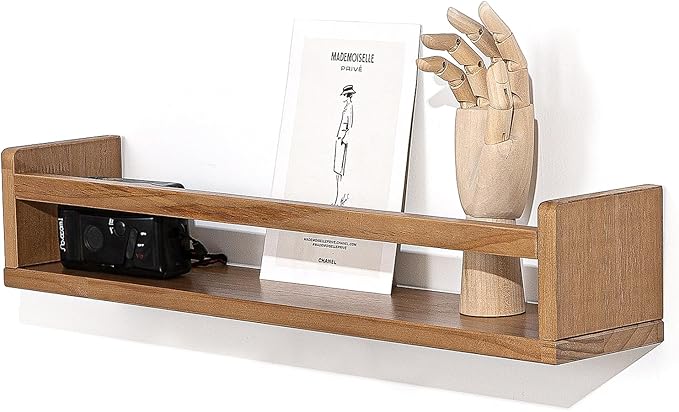 AZSKY Light Walnut Floating Shelves