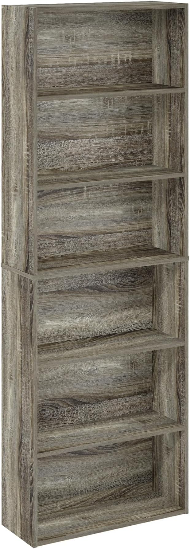 Furinno Jaya Simply Home Free Standing 6-Tier Open Storage Bookcase, French Oak