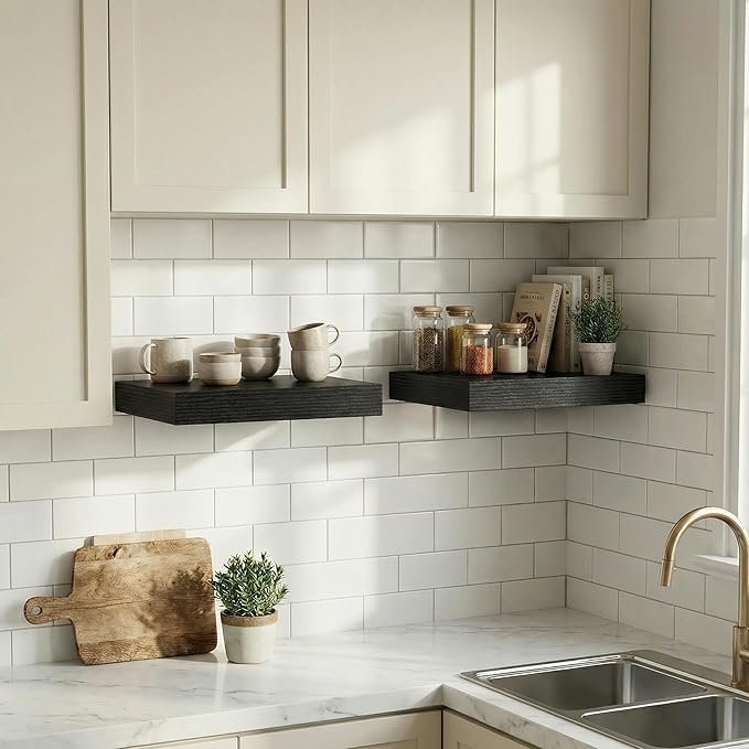 Dreamland Floating Shelves for Wall, Small Deep Floating Shelf Square Wall Shelf