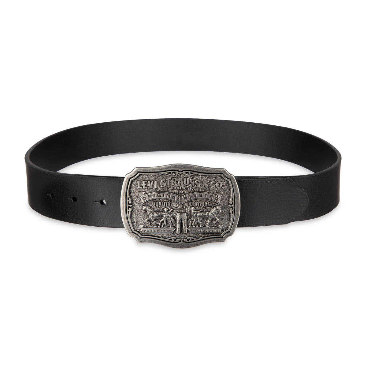 Levi's Men's Leather Belt With Antiqued Buckle,Black,40