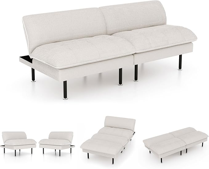 Ribilake 70" Futon Sofa Bed, 4 in 1 Multi-Function Couch Sleeper