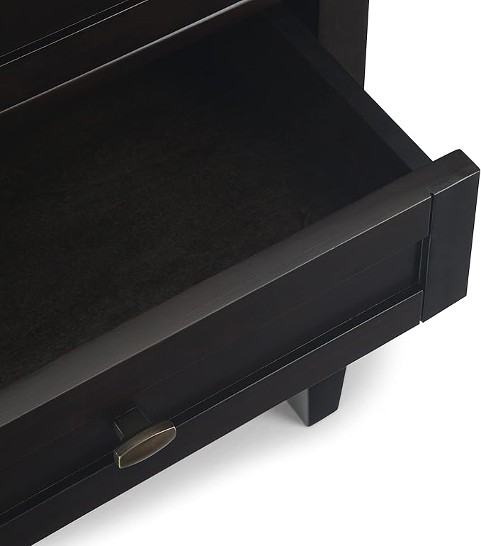 SIMPLIHOME Warm Shaker Solid Wood 24 inch Wide Transitional-Style Bedside