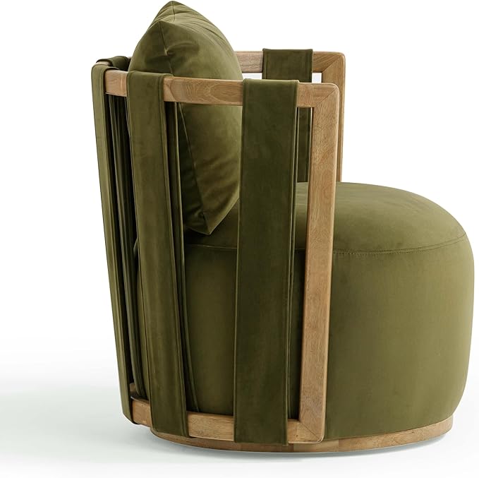 First of a Kind Swivel Chair in Green Plywood