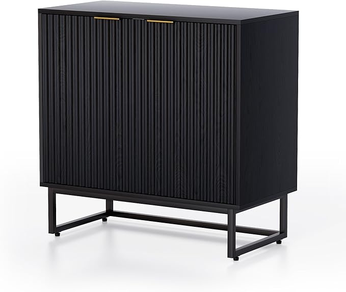 EYYTHUNG Fluted Storage Cabinet Sideboard Buffet Cabinet, Modern Accent Cabinets
