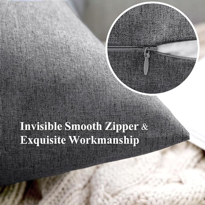 MIULEE Pack of 2 Decorative Outdoor Solid Waterproof Throw Pillow Covers Euro