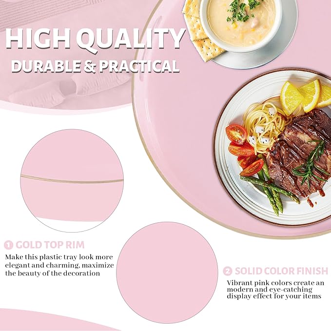 MAONAME 13" Round Tray, Modern Decorative Trays