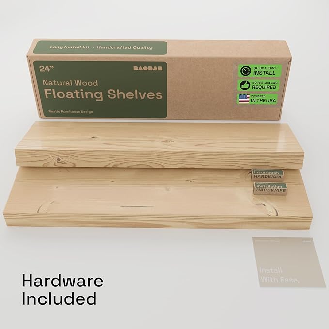 BAOBAB WORKSHOP Wood Floating Shelves