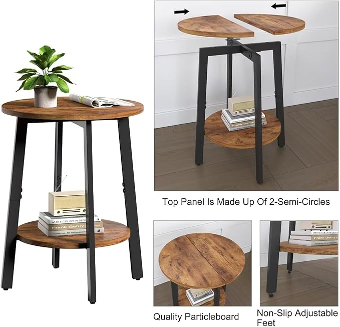 sthmec Side Table Set of 2, Small Round End Table