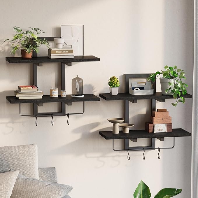 Creso hom Floating Shelves, Hanging Bathroom Shelves 2-Tier, Wall Mounted