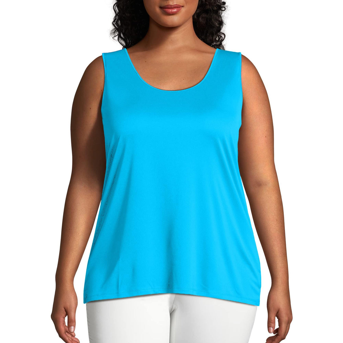 JUST MY SIZE Womens Cooldri Performance Scoopneck Tank-top-and-cami-shirts, Process Blue, 4X US