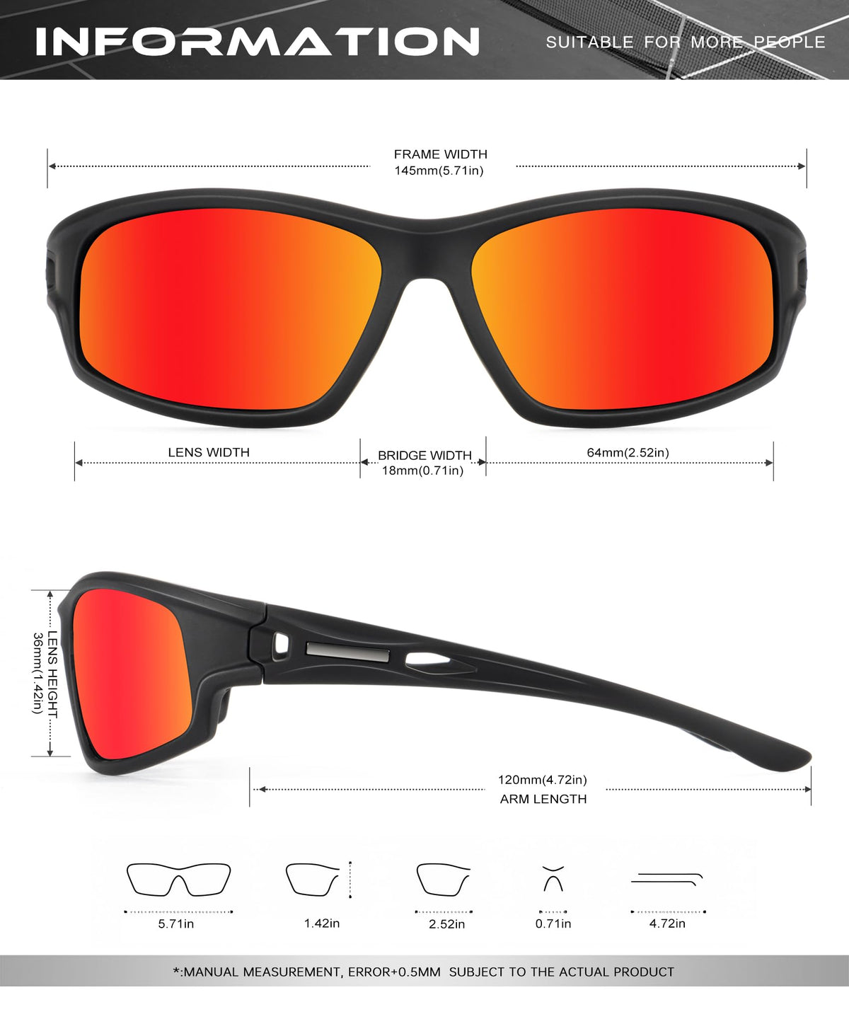 OUKEMAX Polarized Sunglasses Men Sports-Sunglasses: Wrap Around Sun Glasses for Running Cycling Golf UV Protection 3 Pack