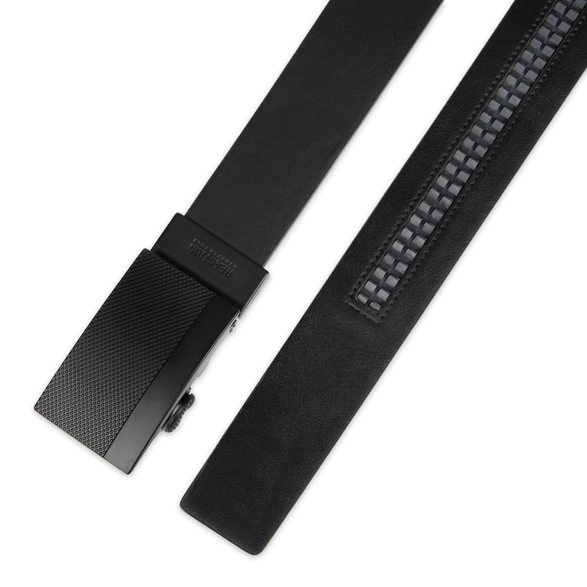Kenneth Cole REACTION Men's Perfect Fit Adjustable Belt with Track Lock , Black Matte, Large (38-40)