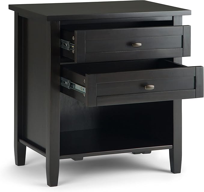 SIMPLIHOME Warm Shaker Solid Wood 24 inch Wide Transitional-Style Bedside