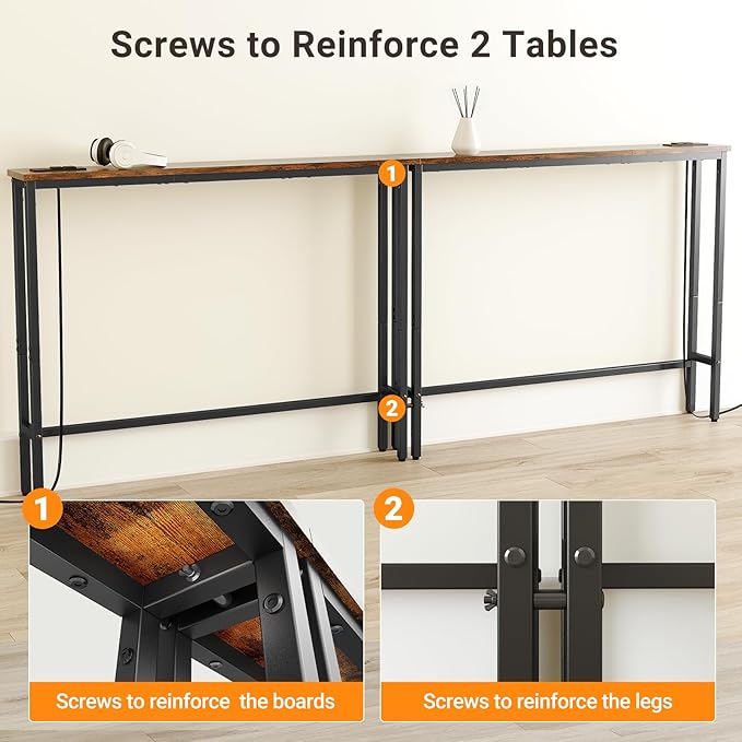ELYKEN 94.5" Narrow Console Sofa Table