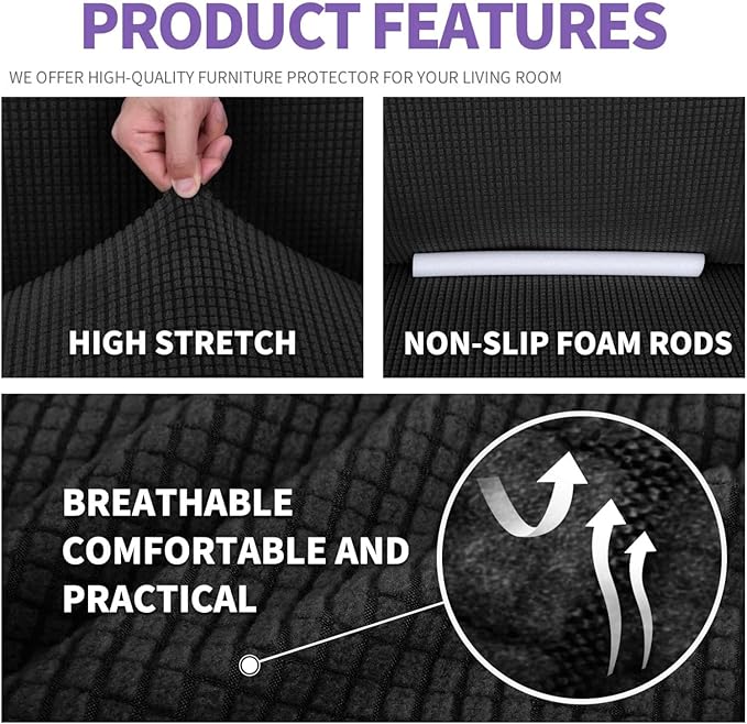 ZNSAYOTX Super Stretch Couch Cover Love Seat Sofa Covers